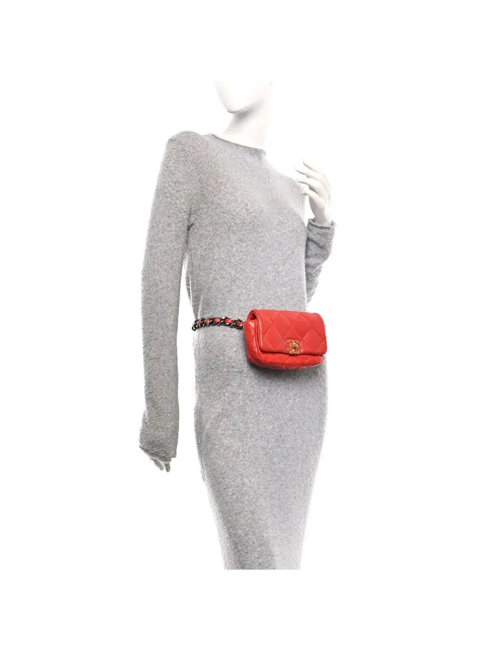 Lambskin Quilted Chanel 19 Waist Bag #322691C18B